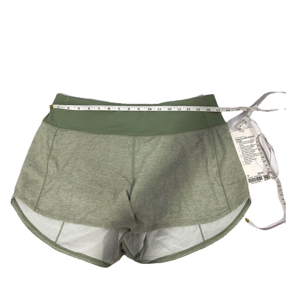 Lululemon Speed Up MR Short 4” Lined Heather Lux Multi Green 10 Tall Running NWT - Picture 9 of 12